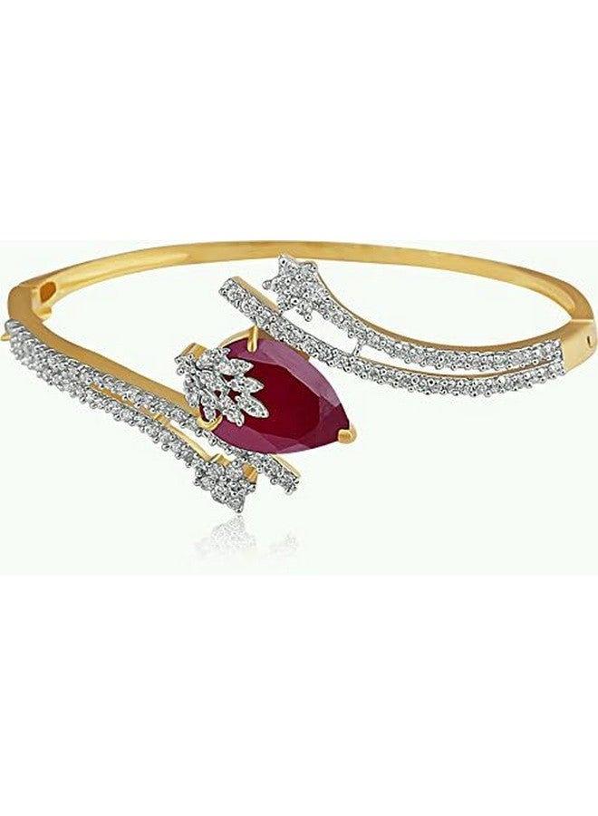 YouBella Signature Collection American Diamond Combo of Pendant Set/Necklace Set with Earrings, Bracelet and Ring for Girls and Women (Red) - Image 5