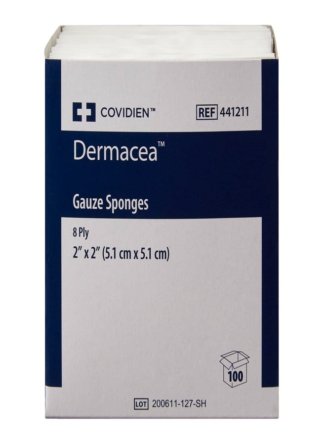 COVIDIEN Dermacea Gauze Sponges, Sterile, 8-Ply Gauze Dressing, 2 in x 2 in, 2 per Pack, 50 Packs, 100 Total - Image 2