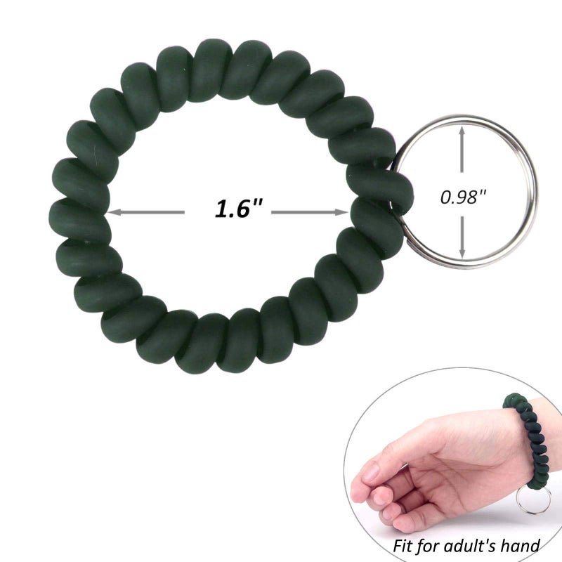 BIHRTC Pack of 6 Wrist Keychain Spiral Stretchable Plastic Coil Wrist Key Holder Stretch Wristband Elastic Stretchable Spiral Bracelet Key Holder Key Ring for ID Badge Sauna Outdoor Sport - Image 2