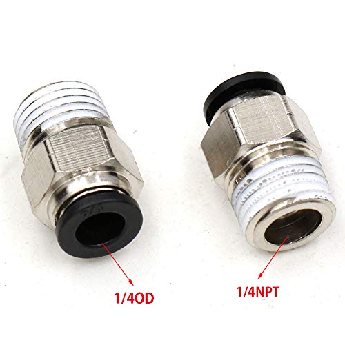 CEKER 1/4 Inch Push to Connect Fittings - 10Pack Quick Connect Tubing to NPT Male Thread Air Fittings - Image 4