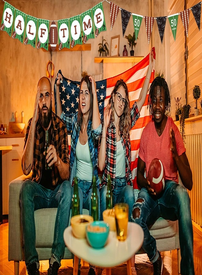 Heureppy American Football Banners Football Hanging Banners for Sports Theme Party Decoration, Half Time Words Gridiron Banners for Sports Party Decoration Ball Game Home Gathering Hanging Accessories Supplies - Image 4