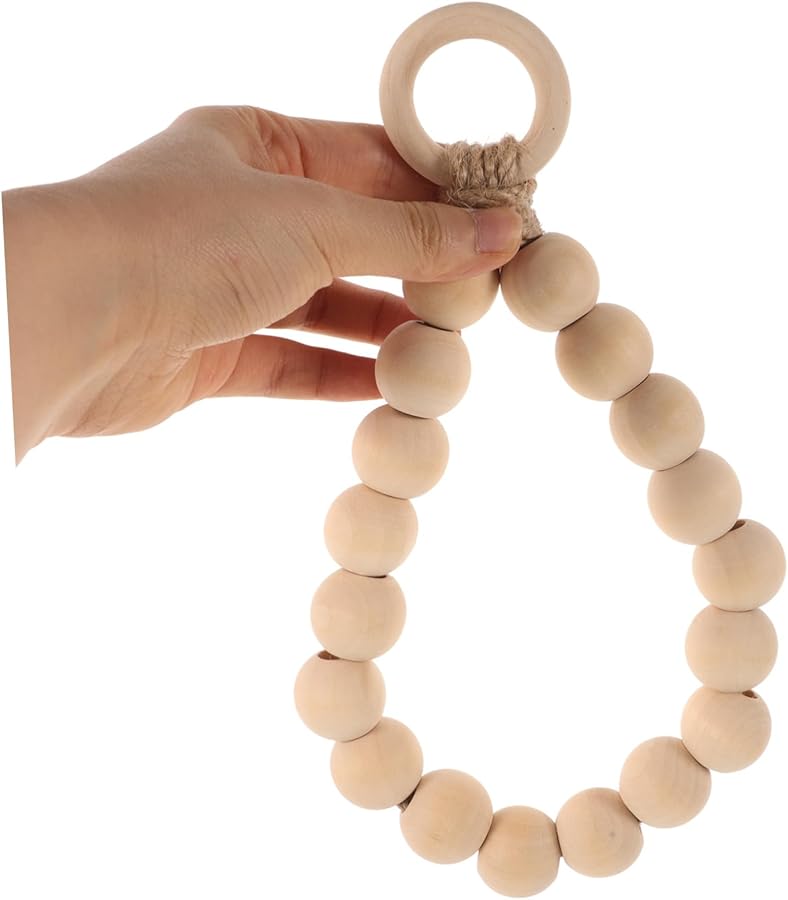 حامل منشفة خشبي بحبل من الجوت للحمام والمطبخ - حلقة منشفة سريعة الجفاف - Image 4