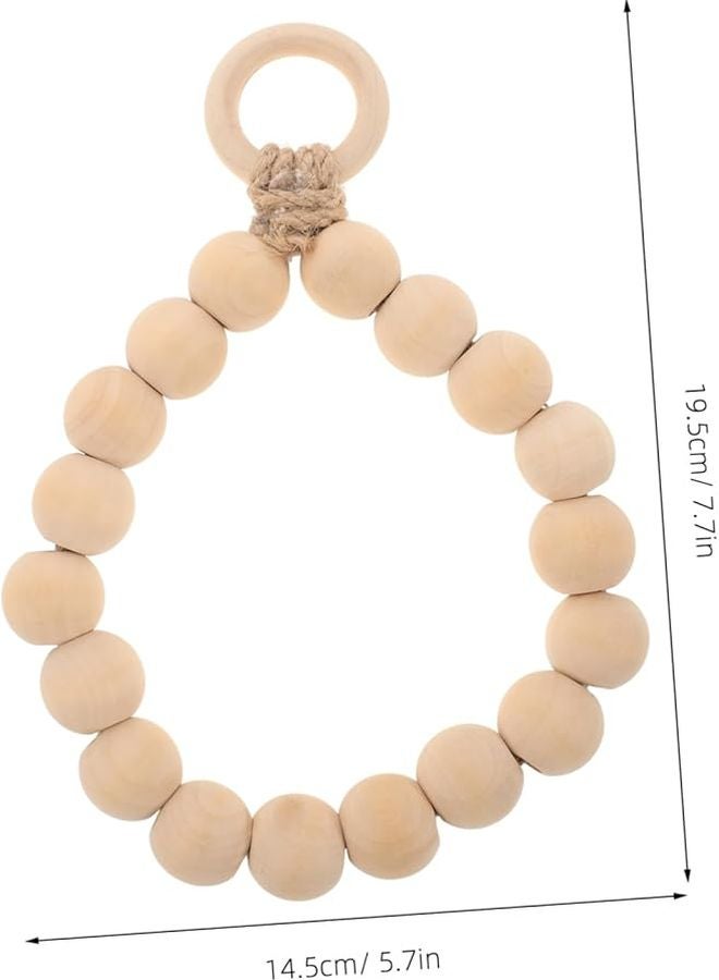 حامل منشفة خشبي بحبل من الجوت للحمام والمطبخ - حلقة منشفة سريعة الجفاف - Image 3