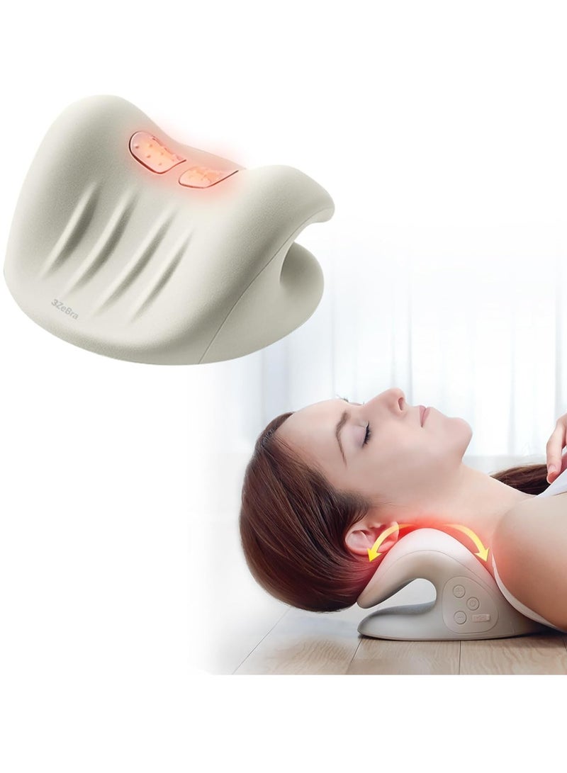 Generic Wireless Heated Neck and Shoulder Stretcher Pillow, 2-in-1 Cervical Traction & Pain Relief Device with C-Shaped Arch, Dual Traction Angles & 3-Level Adjustable Heat for Ultimate Relaxation  - Image 1