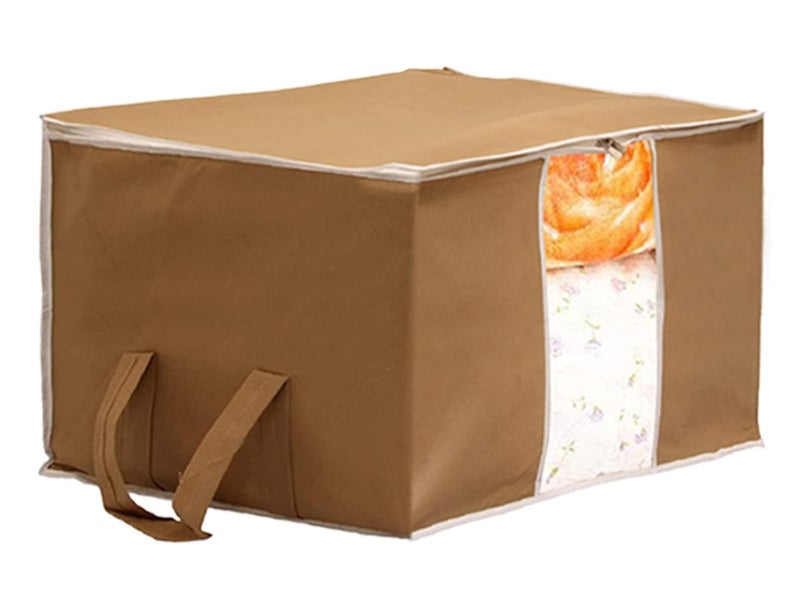 Kuber Industries Non Woven Underbed Storage Bag With Transparent Window Pack of 2 BrownHS43KUBMART26712 - Image 4