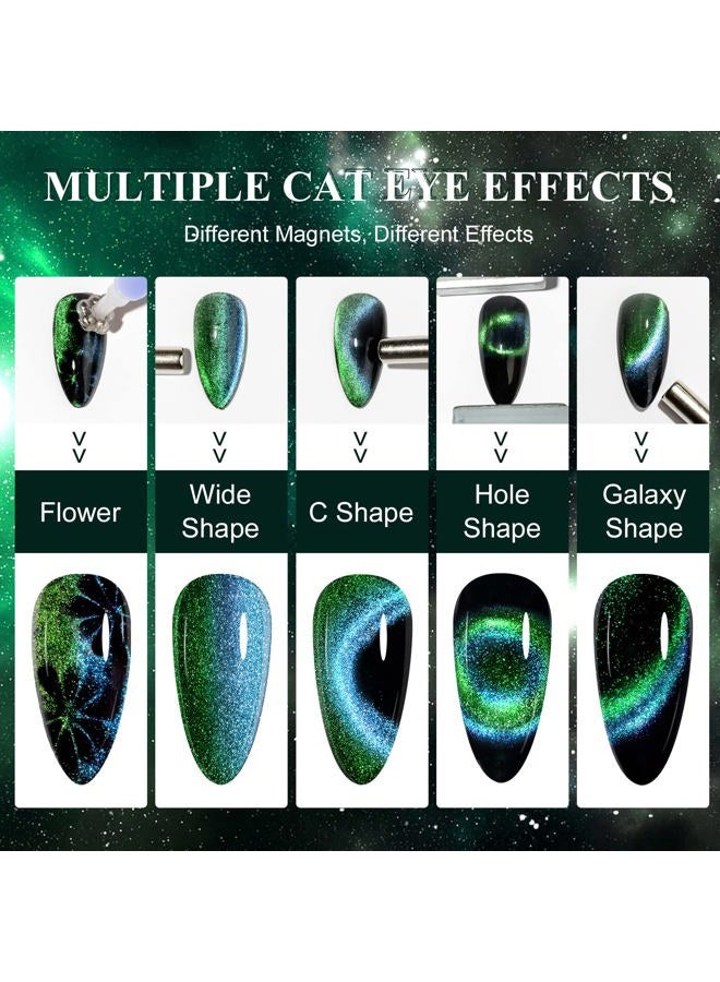 SUPWEE Universal Rainbow Cat Eye Gel Polish Holographic 9D Cat Eye Nail Polish Sparkle Nail Gel Polish with Magnetic Stick Varnish Nail Art Nail Salon Manicure 1 Bottle 10ML(0.33fl.oz) - Image 2