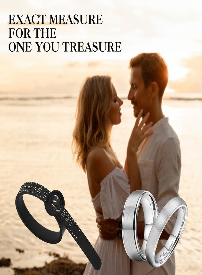 King Will Ring Sizer Reusable Measuring Sizing Tool with Magnified Glass 1-17 USA Rings Finger Size Gauge Black Sizer with Gold Scale - Image 4