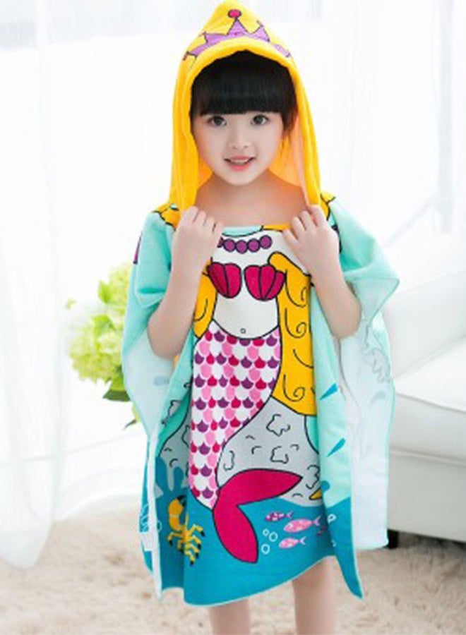 Mermaid Shark Pattern Hooded Cloak Bath Towel - Image 3