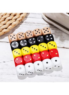 Toyvian 25Pcs Dice Set Colored Wooden Dice Math Dice 16Mm Board Games Dice 6 Sided Dice Set Bulk Rounded Corners Dice For Dices Game Classroom Teaching Board Games  - Image 3