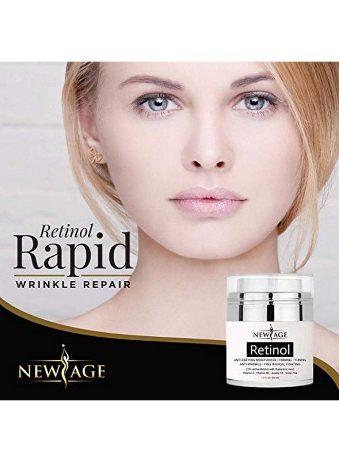 New Age Retinol Cream Neck & Facial Moisturizer Serum With Hyaluronic Acid Vitamin E Anti Aging Formula Reduces Wrinkles Fine Linesday And Night Cream 1.7 Fl Oz 2 Pack Retinol - Image 4