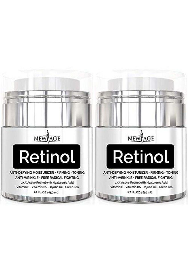 New Age Retinol Cream Neck & Facial Moisturizer Serum With Hyaluronic Acid Vitamin E Anti Aging Formula Reduces Wrinkles Fine Linesday And Night Cream 1.7 Fl Oz 2 Pack Retinol - Image 1