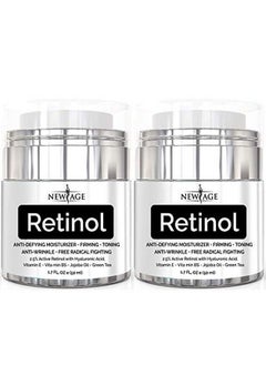 New Age Retinol Cream Neck & Facial Moisturizer Serum With Hyaluronic Acid Vitamin E Anti Aging Formula Reduces Wrinkles Fine Linesday And Night Cream 1.7 Fl Oz 2 Pack Retinol  - Image 2