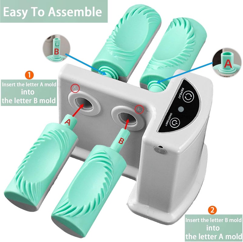 Cyandream Electric Dumpling Maker Two Sizes Double Head Automatic Electric Dumpling Maker Machine Mould Household Quick Rechargeable Dumpling Maker Kit with Silicone Baking Mat,Dough Cutters,Spoon Brush - Image 4