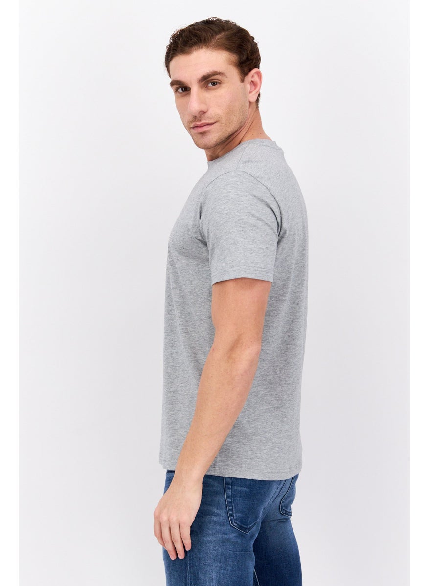 ELVIS Men Crew Neck Short Sleeves Graphic Printed T-Shirt, Grey  - Image 2