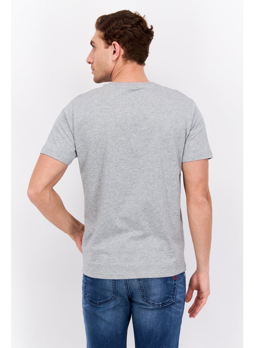 ELVIS Men Crew Neck Short Sleeves Graphic Printed T-Shirt, Grey  - Image 3