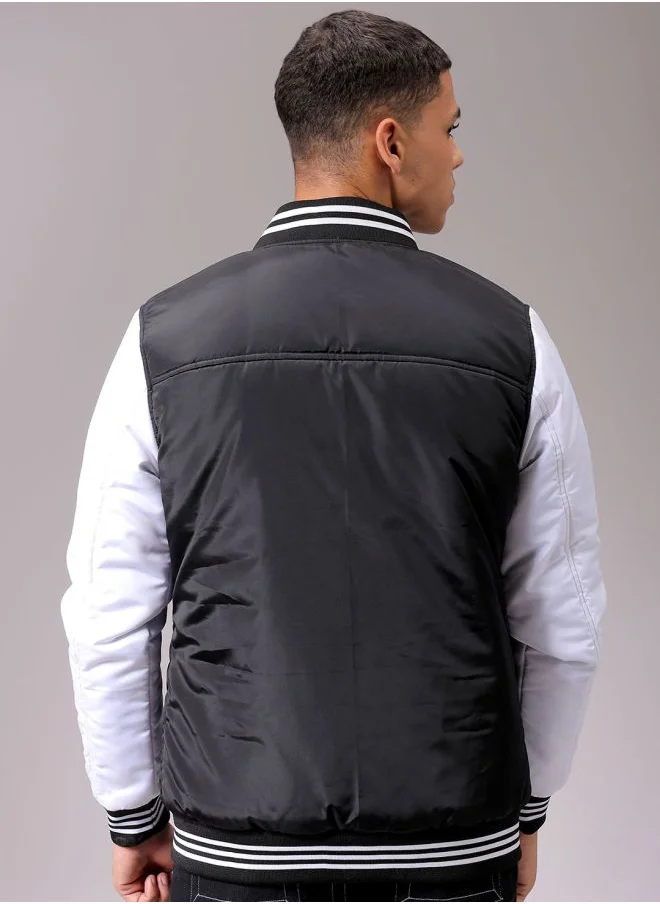 شركة المرآب الهندية Men Slim Fit Colourblocked Puffer Jackets
