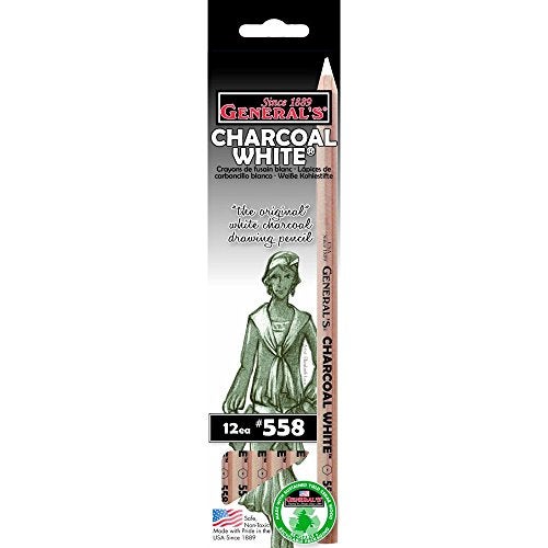General's Charcoal White Pencils - Image 1
