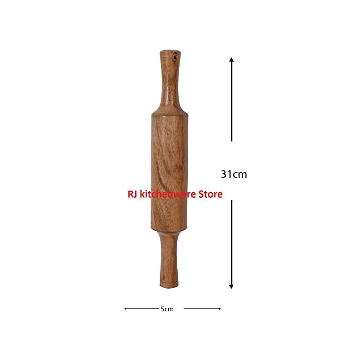 VOMI White marble white marble chakla 10 IN Wooden belan 12 INCH roti maker wooden chakla 10 inch big size roti maker for kitchen 10 inch Chapati/roti/papad/fulka/bread make (White Marble Chakla Belan Combo) - Image 4