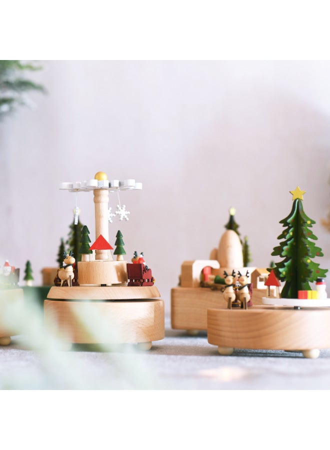 Spot Christmas Gifts Creative Ornaments Wooden Music Box Crafts Music Box Music Bell Holiday Gifts - Image 4