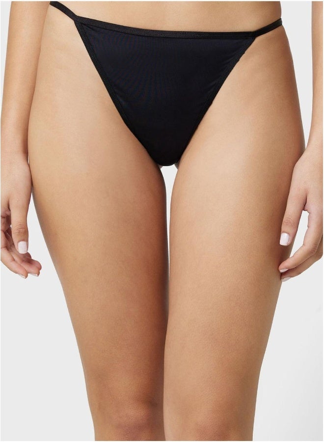 Panties thong Sheer black Beauty