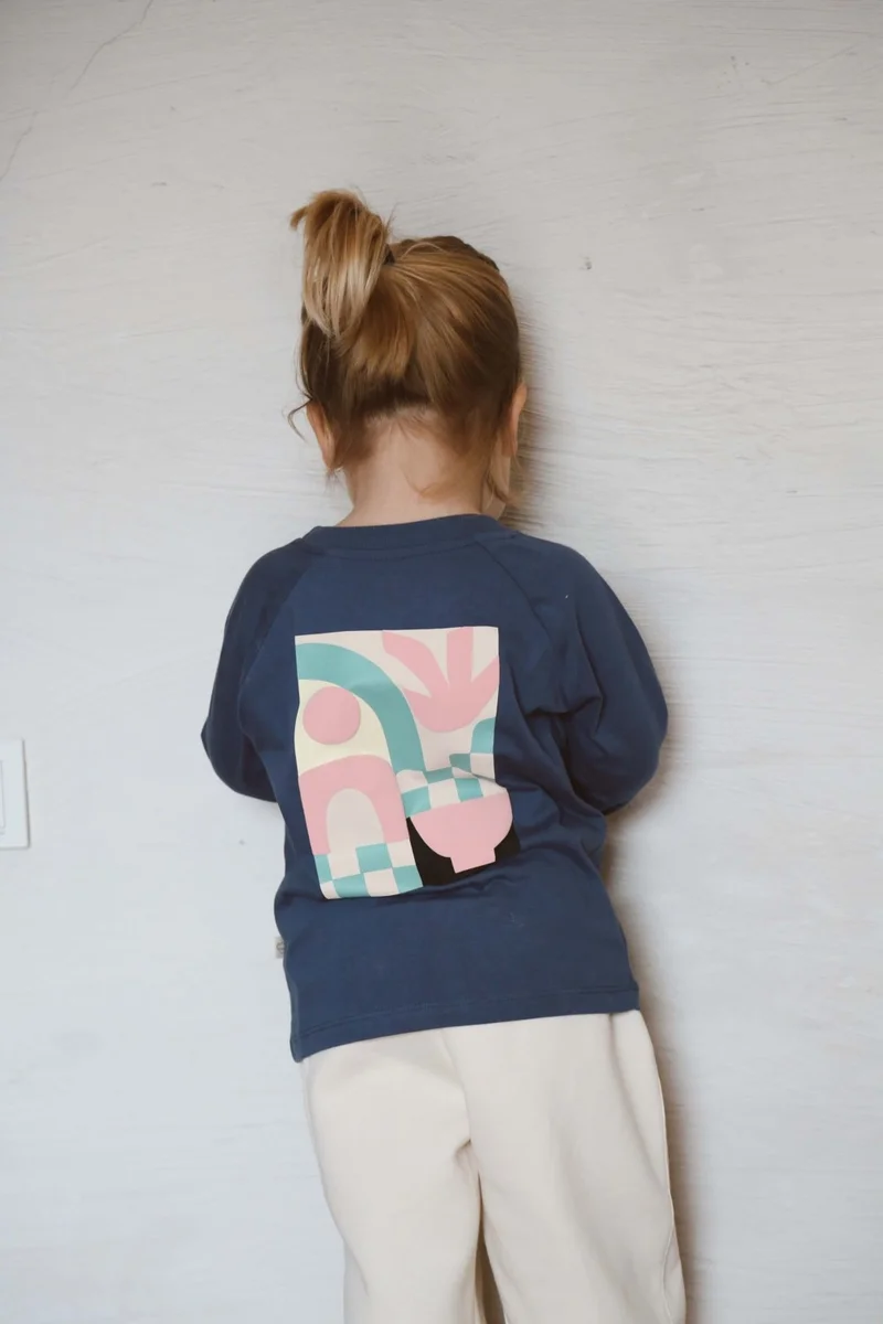 Ohlala Koala Indigo Back Printed Long Sleeve T-Shirt