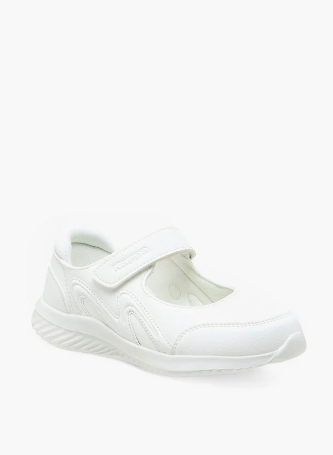كابا Girls' Textured School Shoes with Hook and Loop Closure