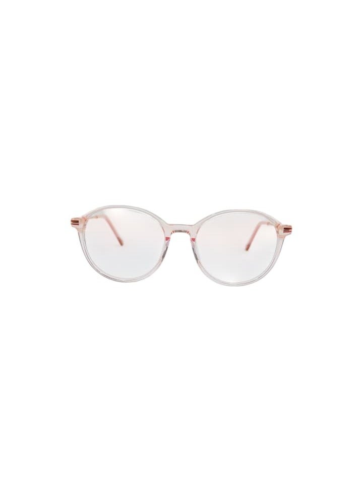Designer Round Eyeglass Frames, Clear Crystal with Rose Gold Accents, Classic Optical Glasses for Prescription Lenses - Image 3