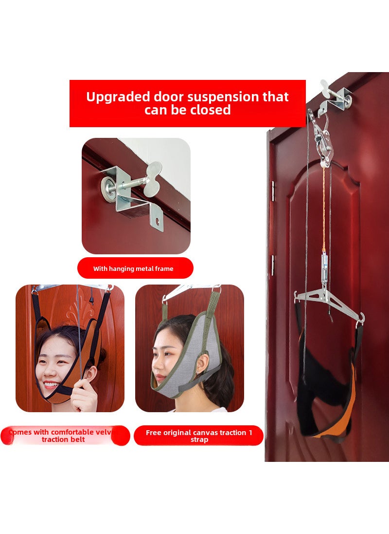 Generic - Home Cervical Traction Device Neck Pain TherapyHook type cervical traction frame flannel traction belt door suspension Hook type cervical traction frame flannel traction belt door suspension - Image 1