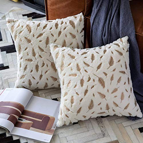 MONKDECOR Velvet Patti Design Cushion Cover (Set of 5 Pieces)- Size-16x16 Inches (Cream Color) - Image 1