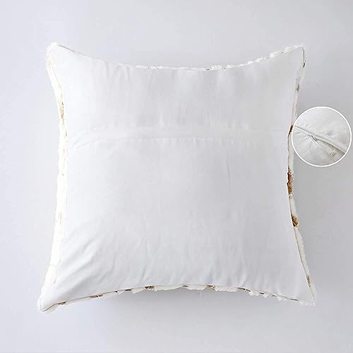 MONKDECOR Velvet Patti Design Cushion Cover (Set of 5 Pieces)- Size-16x16 Inches (Cream Color) - Image 4