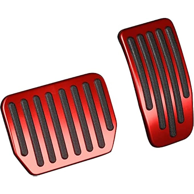 Foot Pedal Pads Set for Tesla Model 3 Model Y, Non-Slip Performance Aluminum Car Accessories Brake & Accelerator Pedal Covers for Model 3/Y (Red) - Image 1