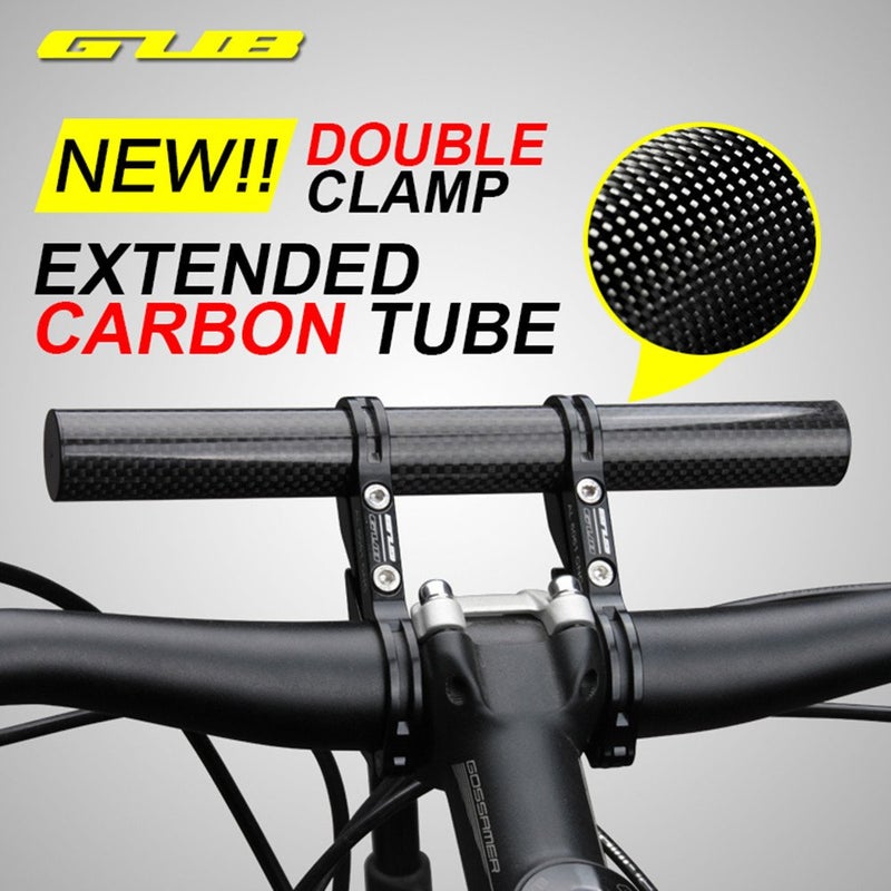 GUB 31.8MM Double Clamp Carbon Fiber Super Long Bike Bicycle Handlebar Extender Extension Light Lamp Computer Phone Mount Bracket Stand Holder - Image 4