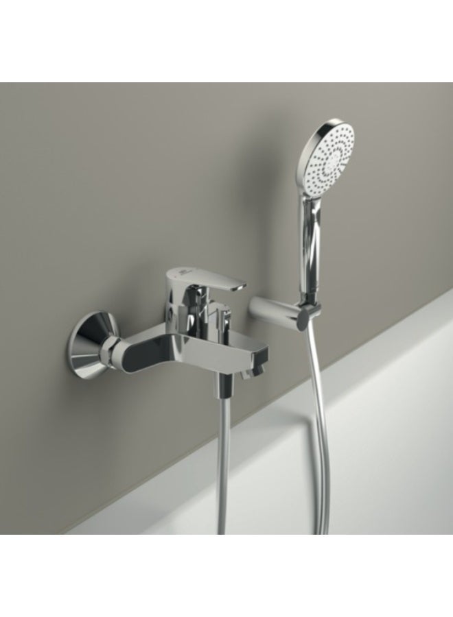 Ideal Standard Cerafine D Wall-Mounted Exposed Bath & Shower Mixer, Brass, Chrome, 207 x 110 x 169–174 mm - Image 2