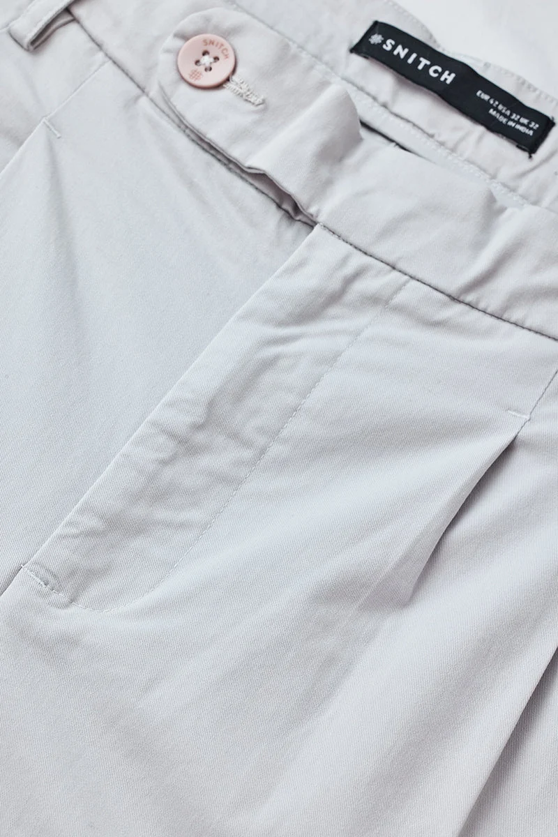 Snitch Grey Straight Fit Stretch Trousers for Men | Best Price UAE