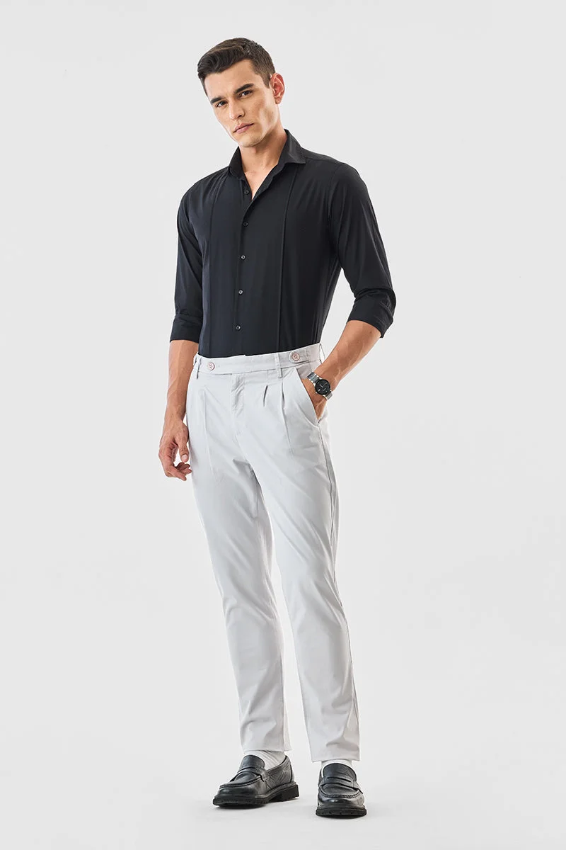 Snitch Grey Straight Fit Stretch Trousers for Men | Best Price UAE