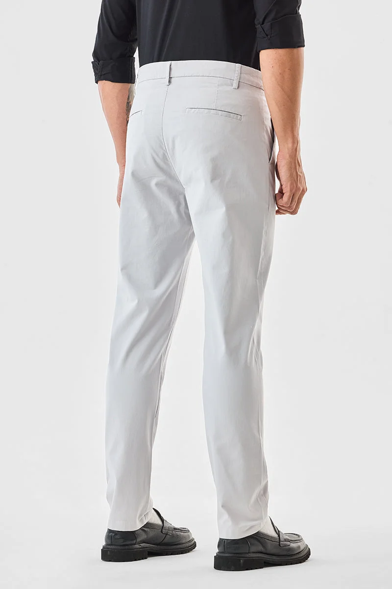 Snitch Grey Straight Fit Stretch Trousers for Men | Best Price UAE