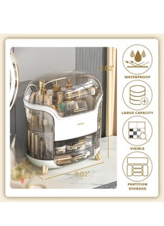 Arabest Makeup Organizer，Large Capacity Cosmetic Storage，Skincare Organizer with 2 Storage Drawers, Cosmetics Organizer for Skincare，Lipsticks, Perfume for Bathroom Countertop, Bedroom Dresser (White)  - Image 2