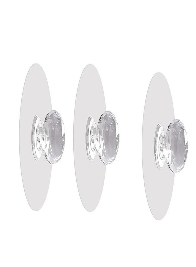 YTM Diamond Crystal Shaped Pulls Handles for Wardrobe, Kitchen Cupboard, Bathroom Dresser, Furniture Door Window, Drill (Pack of 3) - Image 1