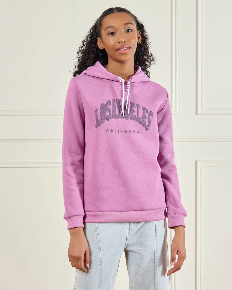 ردتاغ Senior Girls Purple Hoody Sweatshirt