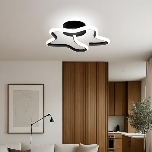 Binyamin Ceiling Light Surface Mount for Entrance Lobby, 50W Surface Ceiling LED Light, LED Light for Living Room Ceiling, 3 Colour Black Flush, Anti-Glare LED Lights for Room (Star) - Image 1