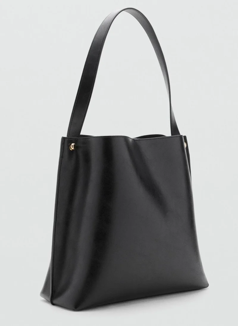 MANGO Bucket bag with metal details