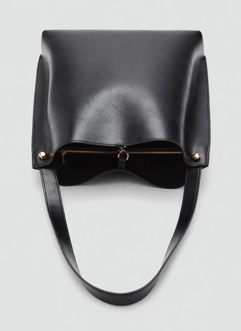 MANGO Bucket bag with metal details