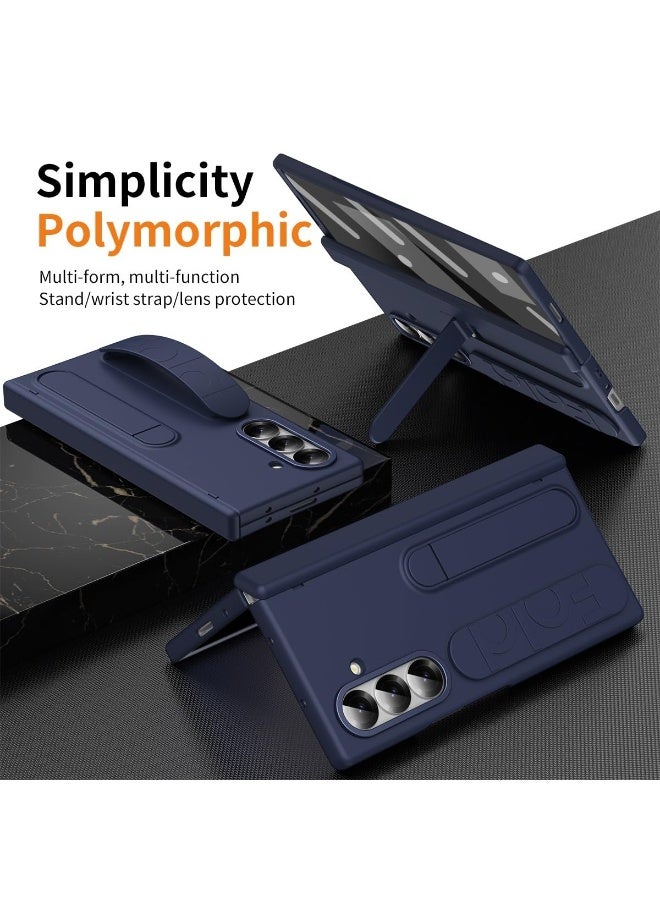 general Case for Samsung Galaxy Z Fold 7 5G [Pen and Pen Slot] [Built-in Screen Protector] Elastic Silicone Wristband Phone Case Hinge Protection Shockproof Cover with Stand - Image 4