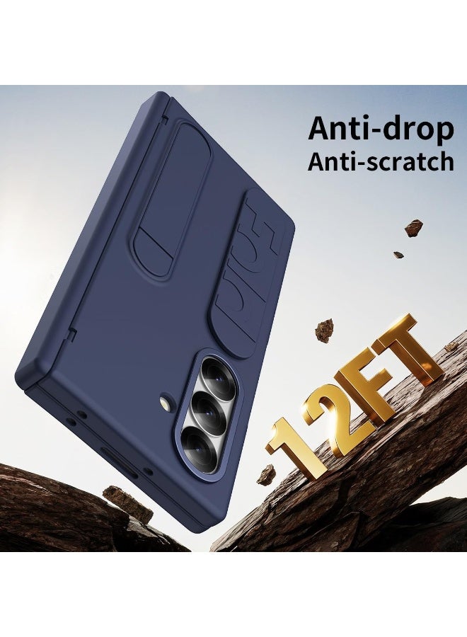 general Case for Samsung Galaxy Z Fold 7 5G [Pen and Pen Slot] [Built-in Screen Protector] Elastic Silicone Wristband Phone Case Hinge Protection Shockproof Cover with Stand - Image 2