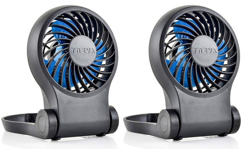 Treva 35 Inch Portable Desk Fan with USB Port  Small Compact Powerful Airflow AC Adapter Included  2 Pack