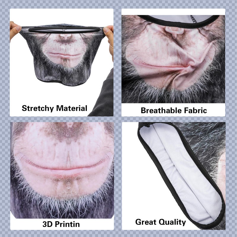 Cutewing Animal Balaclava Mask 3D Printed Full Face Mask Cool Full Head Balaclava UV Protection Face Cover Cooling Neck Gaiter with 3PCS - Image 4