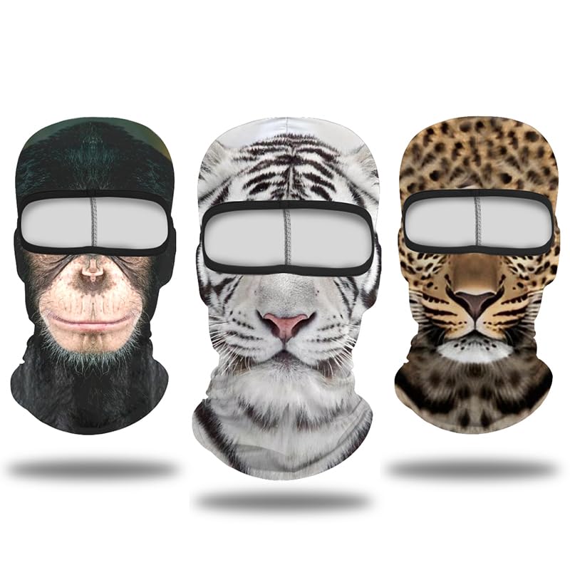 Cutewing Animal Balaclava Mask 3D Printed Full Face Mask Cool Full Head Balaclava UV Protection Face Cover Cooling Neck Gaiter with 3PCS - Image 1