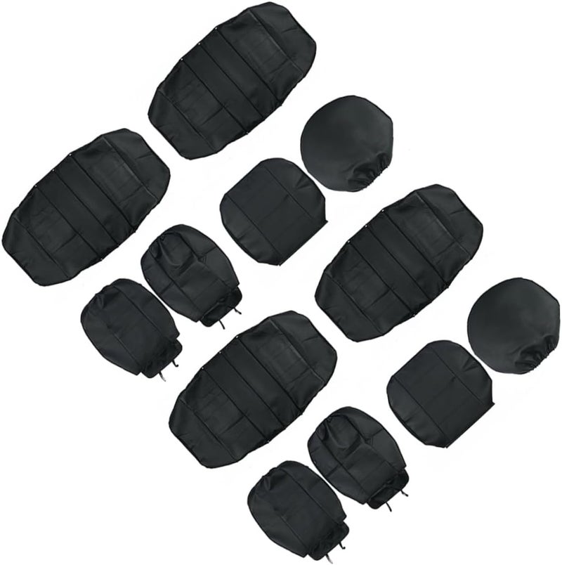 LABRIMP 11pcs 5-Seater Car Seat Cover Set with Pu Material Car Seat Protection Cushion Non-Slip Auto Interior Accessory - Image 1