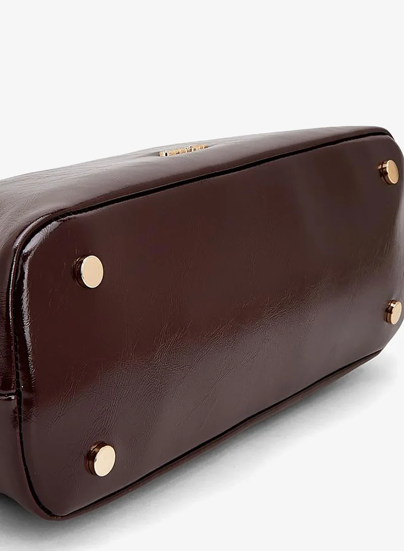 Celeste BURGUNDY Textured Shoulder Bag With Double Handle for Women | Best Price UAE
