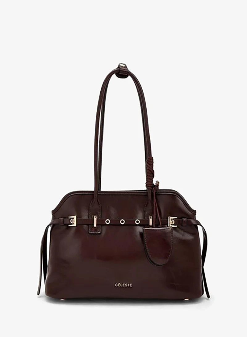 Textured Shoulder Bag With Double Handle